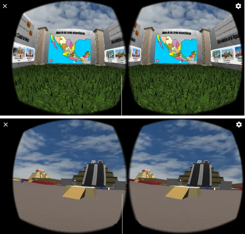Aplicación desarrollada en C# utilizando el motor multiplataforma Unity, con modelado 3D en SketchUp, diseño de texturas en Adobe Photoshop, y servicios de realidad virtual mediante Google Cardboard, además de diversos recursos gratuitos disponibles en la web.