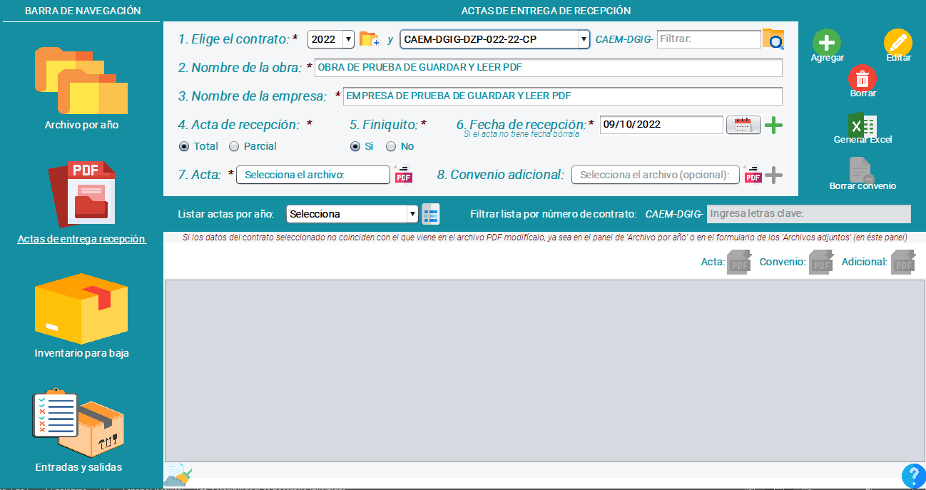 Software desarrollado en Java, utilizando la biblioteca gráfica Java Swing, JasperReports para la generación de reportes en PDF y la herramienta de gestión Maven. Está conectado a una base de datos MySQL.