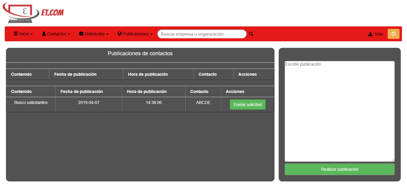 Sitio web desarrollado con PHP y JavaScript, la biblioteca jQuery y el uso de AJAX, además de CSS y Bootstrap. Está conectado a una base de datos MySQL.