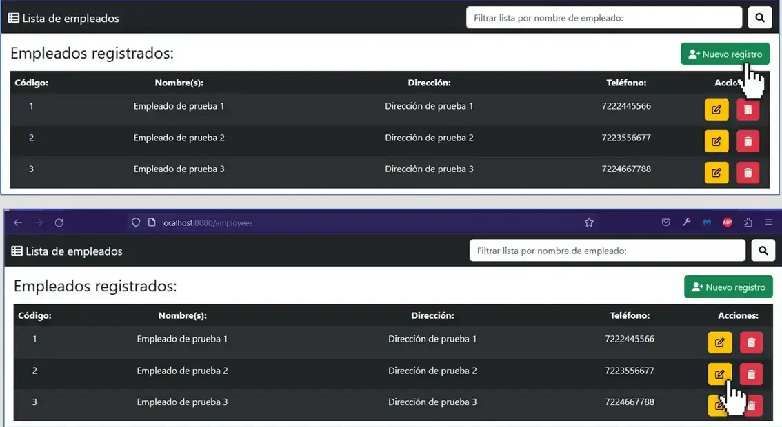 Sitio web desarrollado con Java, el framework Spring y las bibliotecas Thymeleaf e Hibernate, además de CSS y Bootstrap. Incluye pruebas unitarias básicas con JUnit 5 y Mockito y está conectado a una base de datos local MySQL.