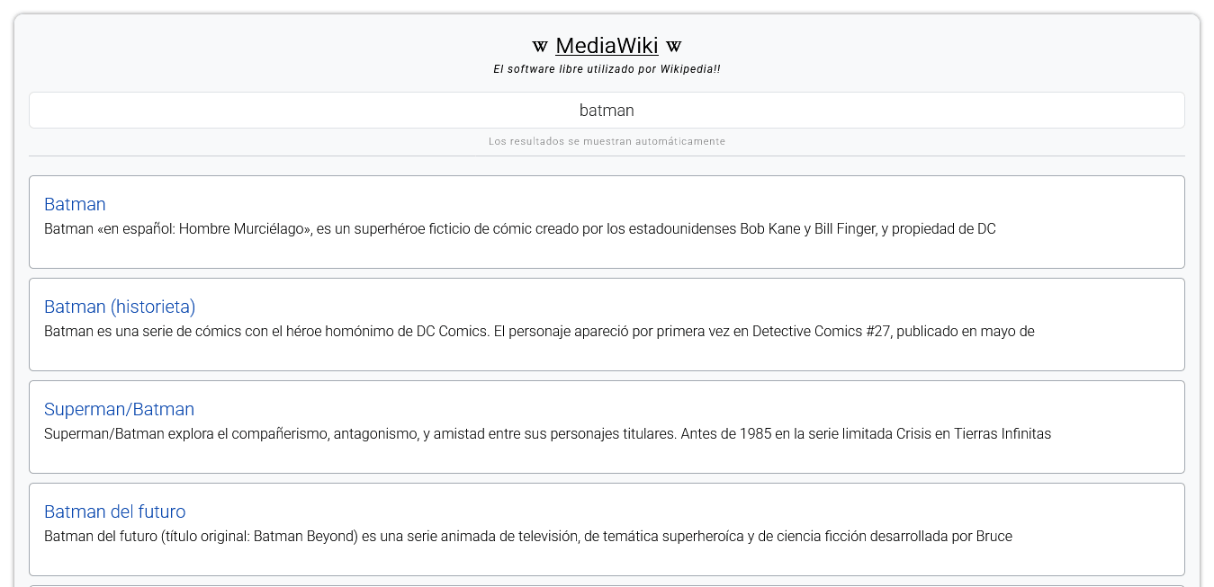 Sitio web desarrollado con Angular y TypeScript, SCSS y Bootstrap, publicado con Firebase Hosting y conectado a la API de MediaWiki (mediawiki.org/wiki/API).
